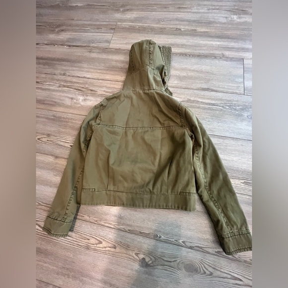 Abercrombie & Fitch Olive Green Hooded Button-Front Jacket - Picture 6 of 6